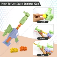 Chanak Space Explorer Pneumatic Gun Include 12 Orange & 12 Yellow Soft Foam Ball, for Indoor Outdoor Use Safe for Boys Girls, Above 5+ Age, BIS Approved