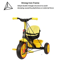 Patna Toys Tricycle with Cushioned Seat, Storage Basket and Safety Belt for Toddlers (Yellow)