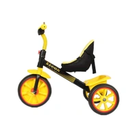 Patna Toys Tricycle with Cushioned Seat, Storage Basket and Safety Belt for Toddlers (Yellow)