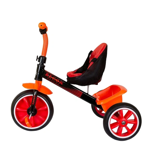 Patna Toys Tricycle with Cushioned Seat, Storage Basket and Safety Belt for Toddlers (Red)
