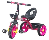 Kids Rambo Toy Tricycle for 2-5 Years | Heavy Duty Metal Body | Dual Storage Basket Trike | Pedal Trike for Boys & Girls | Safe & Durable Design | Indoor & Outdoor Toy Tricycle (Pink)