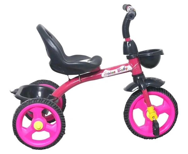 Kids Rambo Toy Tricycle for 2-5 Years | Heavy Duty Metal Body | Dual Storage Basket Trike | Pedal Trike for Boys & Girls | Safe & Durable Design | Indoor & Outdoor Toy Tricycle (Pink)