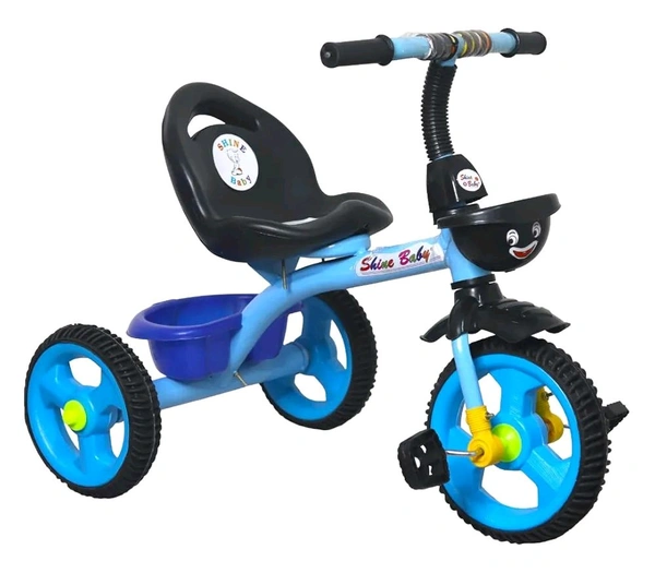 Kids Rambo Toy Tricycle for 2-5 Years | Heavy Duty Metal Body | Dual Storage Basket Trike | Pedal Trike for Boys & Girls | Safe & Durable Design | Indoor & Outdoor Toy Tricycle (Blue)