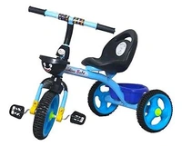Kids Rambo Toy Tricycle for 2-5 Years | Heavy Duty Metal Body | Dual Storage Basket Trike | Pedal Trike for Boys & Girls | Safe & Durable Design | Indoor & Outdoor Toy Tricycle (Blue)