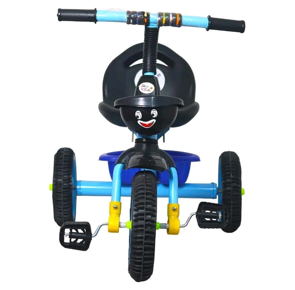 Kids Rambo Toy Tricycle for 2-5 Years | Heavy Duty Metal Body | Dual Storage Basket Trike | Pedal Trike for Boys & Girls | Safe & Durable Design | Indoor & Outdoor Toy Tricycle (Blue)