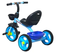Kids Rambo Toy Tricycle for 2-5 Years | Heavy Duty Metal Body | Dual Storage Basket Trike | Pedal Trike for Boys & Girls | Safe & Durable Design | Indoor & Outdoor Toy Tricycle (Blue)