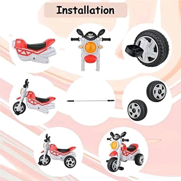 Mini Bullet Tricycle for Kids,Smart Plug n Play Kids Ride on for 12 Months to 60 Months Boys/Girls/Children Cycle Bullet Tricycle (Red)