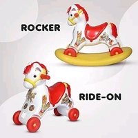 Sultana Horse Rider for Kids 1-3 Years Old 2-in-1 Rocker/Ride-Ons & Wagons Non Battery Operated Rideon (Red & White)