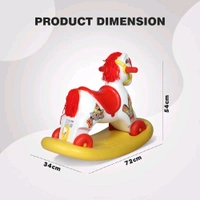 Sultana Horse Rider for Kids 1-3 Years Old 2-in-1 Rocker/Ride-Ons & Wagons Non Battery Operated Rideon (Red & White)