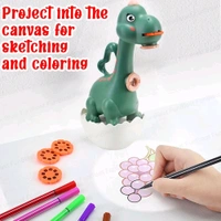 Dino Flashlights Projector Torch for Kids – Projection Light for Kids, Slide Projector Torch for Kids, 6 Slides with Color Markers & Reusable Canvas Coloring Kit (Green)