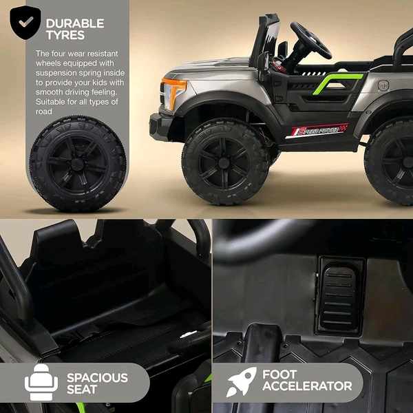 HOT GARAGE Hot Garage Battery Operated Jeep for Kids | Baby Big Battery Car with Steering Function, LED Light & Music | Ride on Toy Kids Car with USB


