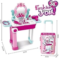 
2 in 1 Pretend to Play Cosmetic and Makeup Toy Set Kit for Girls,Beauty Dresser Table Play Set with Mirror, Hair Dryer Fashion & Makeup Accessories(Multi Color)

