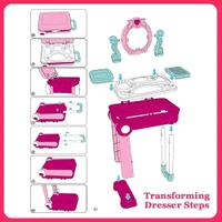 
2 in 1 Pretend to Play Cosmetic and Makeup Toy Set Kit for Girls,Beauty Dresser Table Play Set with Mirror, Hair Dryer Fashion & Makeup Accessories(Multi Color)

