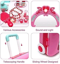 
2 in 1 Pretend to Play Cosmetic and Makeup Toy Set Kit for Girls,Beauty Dresser Table Play Set with Mirror, Hair Dryer Fashion & Makeup Accessories(Multi Color)

