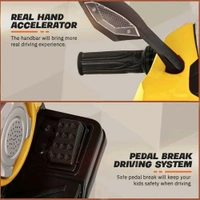 Hot Garage  Jumbo Size Battery Operated Rechargeable Electric Bike for Boys & Girls | 2 Seater Motorbike 2 To 13 Years Children | Big Motorcycle (Yellow)
