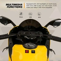 Hot Garage  Jumbo Size Battery Operated Rechargeable Electric Bike for Boys & Girls | 2 Seater Motorbike 2 To 13 Years Children | Big Motorcycle (Yellow)
