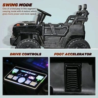 Hot Garage Battery Jeep for Kids 1 to 6 Years | Driving Electric Car Toy Ride on 4x4 Motors | Loading Capacity of 50 Kg | Bluetooth Music Player | Battery Car - Remote Control Manual Steering Drive (Black)