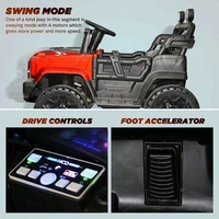 Hot Garage Battery Jeep for Kids 1 to 6 Years | Driving Electric Car Toy Ride on 4x4 Motors | Loading Capacity of 50 Kg | Bluetooth Music Player | Battery Car - Remote Control Manual Steering Drive (Red)