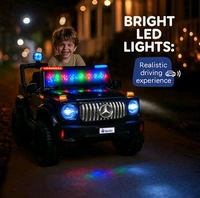 Hot Garage Battery Jeep for Kids 1 to 6 Years | Driving Electric Car Toy Ride on 4x4 Motors | Loading Capacity of 50 Kg | Bluetooth Music Player | Battery Car - Remote Control Manual Steering Drive (Blue)