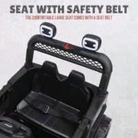 Hot Garage 12V Kids 4X4 Battery Operated Ride On BMW-617 Jeep with Windshield Light, Music & Remote Control (Black)