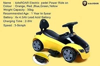 Hot Garage Kids car Battery Operated with USB & Bluetooth Support Music System | Electric Car for Kids Foot Accelerator | Without Remote Control | for 1 Year to 5 Year Kids | Best Gifting Item (Yellow)