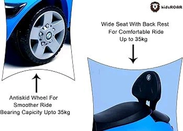 Hot Garage Kids car Battery Operated with USB & Bluetooth Support Music System | Electric Car for Kids Foot Accelerator | Without Remote Control | for 1 Year to 5 Year Kids | Best Gifting Item (Blue)