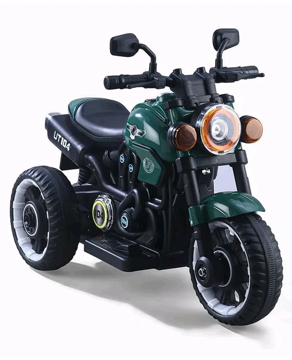 Hot Garage 6V Battery Operated Electric Ride-On Motorcycle for Kids UT-104 | Music Panel, USB Support, LED Lights | 1–5 Years (Green)


