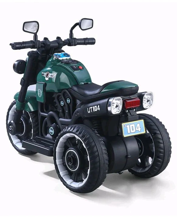 Hot Garage 6V Battery Operated Electric Ride-On Motorcycle for Kids UT-104 | Music Panel, USB Support, LED Lights | 1–5 Years (Green)


