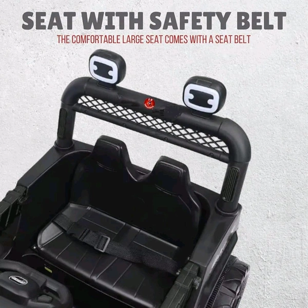 HOT GARAGE  12V Kids 4X4 Battery Operated Ride On Mercedes-617 Jeep with Windshield Light, Music & Remote Control (Black Painted)