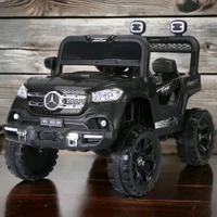 HOT GARAGE  12V Kids 4X4 Battery Operated Ride On Mercedes-617 Jeep with Windshield Light, Music & Remote Control (Black Painted)