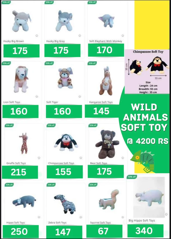 Wild animals soft Toys