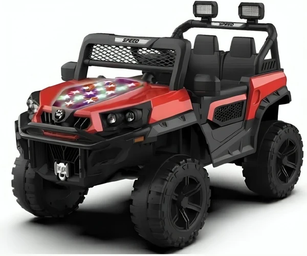 HOT GARAGE (21Lp) Jeep) Kids Red Off Road Jeep Rechargeable Battery Operated Ride-On (Jeep) And Baby Ride On For Kids , Suitable For Boys & Girls For Ages (2-12) Years (Red)