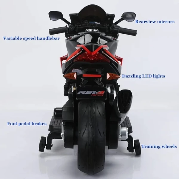 Hot Garage Aprilia Licensed 24V Kids Electric Motorcycle - 