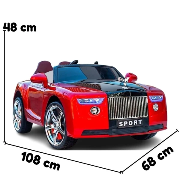 PatnaToys Rolls Royce Model AT1618-UT Rechargeable Battery Operated Ride-On Car for Kids | Electric Toy Car for Boys & Girls, Ages 2-8 - PatnaToys - Red