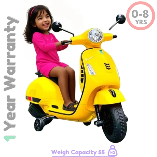 PatnaToys Yellow Battery Operated Ride-On Scooty for Kids | Rechargeable Electric Scooter for Girls & Boys, Ages 1-4 - Model CB321/2250, PatnaToys - Buy 1 @ 7990 Rs., Yellow