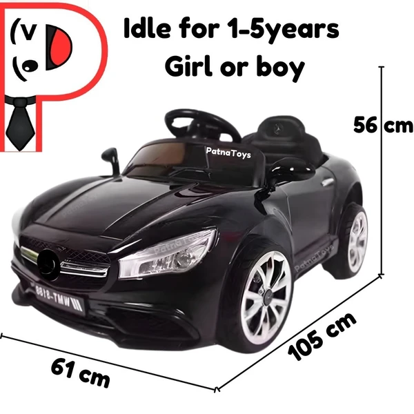 Mercedes Model 8188MD Rechargeable Battery Operated Ride-On Car for Kids | Electric Toy Car for Boys & Girls, Ages 2-8 - PatnaToys - Black