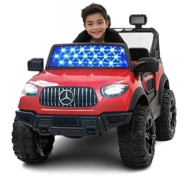 Patnatoys Mercedes Model PKQ615P Rechargeable Battery Operated Ride-On Jeep for Kids | Electric Toy Jeep for Boys & Girls, Ages 2-12 - PatnaToys - Red