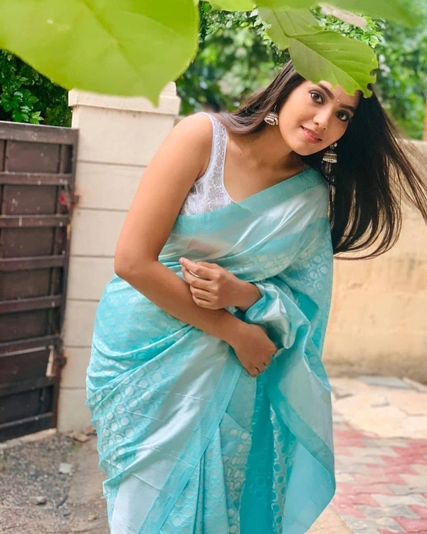 Designer Kanjeevaram Saree With Blouse Piece - Free Size