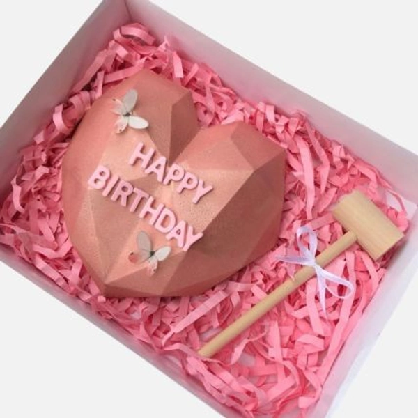 Pinata Heart Cake With Hammer - Optional, Large