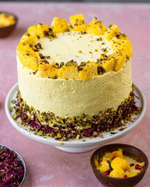 Rasamalai Cake - Yellow, Medium