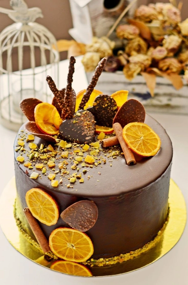 Chocolate Orange Cake - Brown, Large