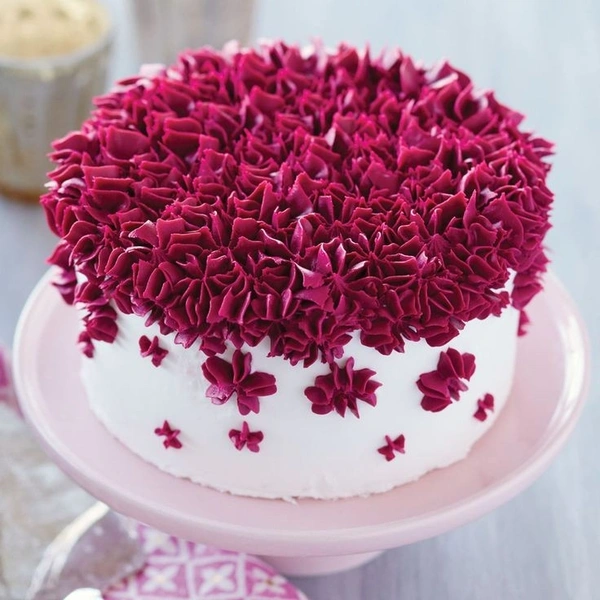 Hydrangea Infused Rose Cake - Red, 1.2 kilograms