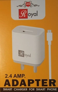 Royal 2.4 Amp Charger  - White, Free, 3 Months Warrenty