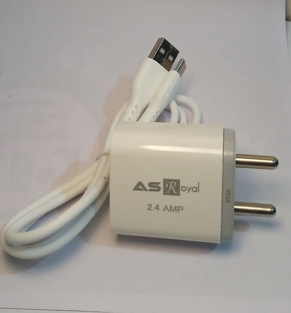 Royal 2.4 Amp Charger  - White, Free, 3 Months Warrenty