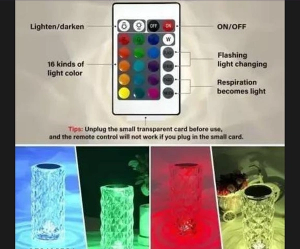 Rose Diamond Table Lamp  - Red