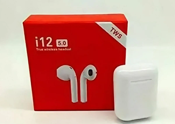 TWS i12 Wireless Earbuds - White, 50, 3 Months