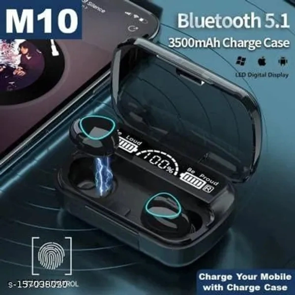 M10 Newest True Wireless Earbuds - Black, 50, Black
