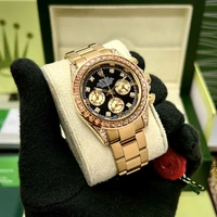 Rolex Luxurious Wrist Watch - Golden, 50, 1 Year Machine Warranty