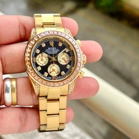 Rolex Luxurious Wrist Watch - Golden, 50, 1 Year Machine Warranty
