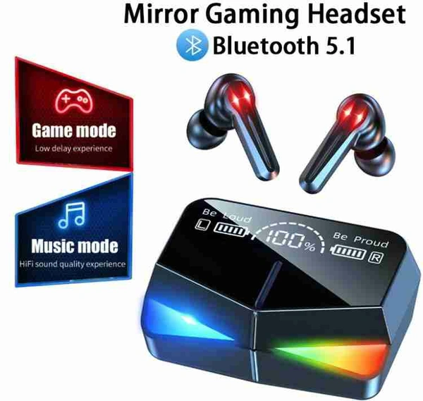 TWS M28 Gaming Earphone Noise Cancellation Bluetooth Gaming Headset - Black